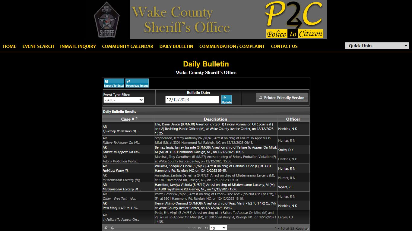 Wake County Sheriff's Office P2C